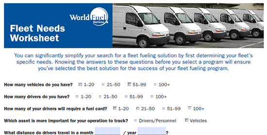 Fleet Needs Worksheet