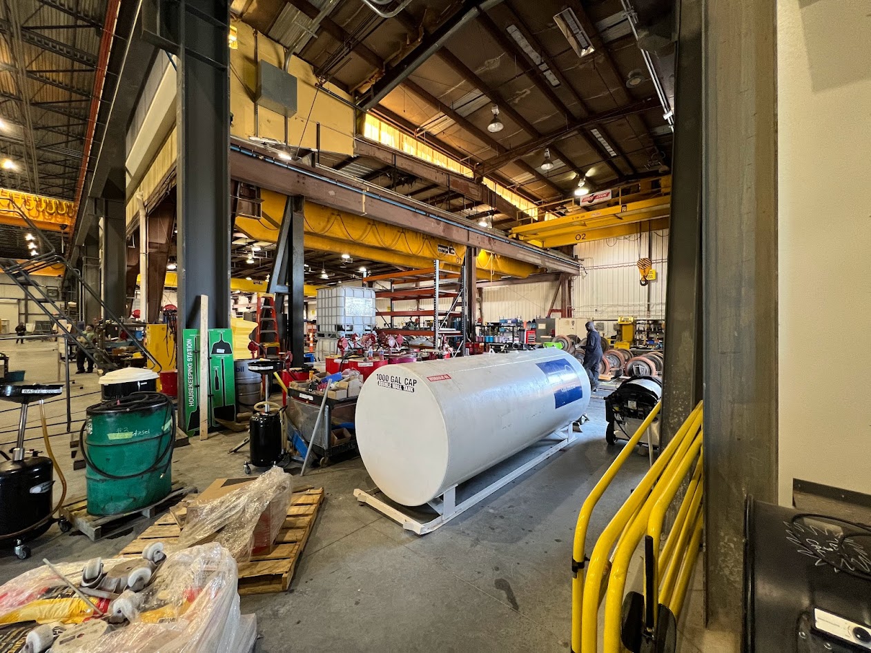 fuel tank in construction warehouse