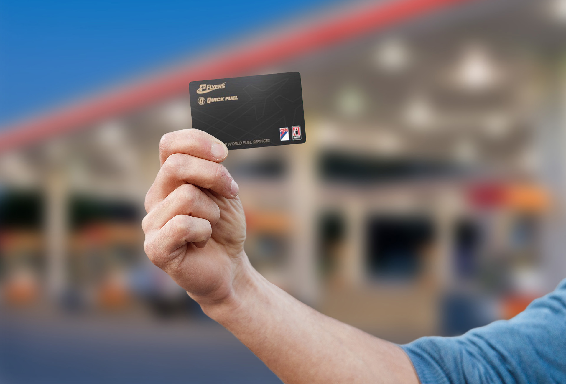 hand with credit card