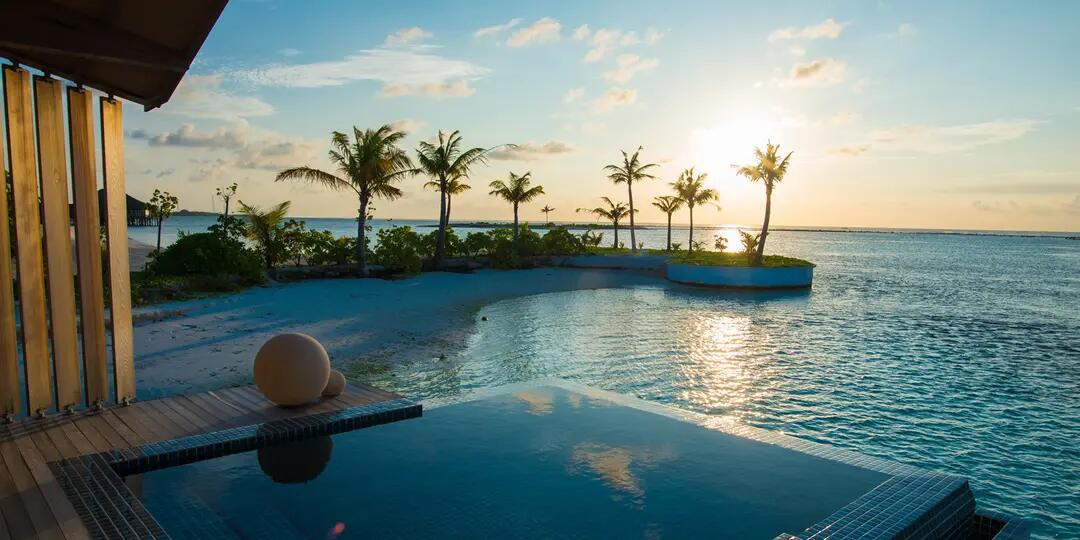 Tropical view overlooking the ocean