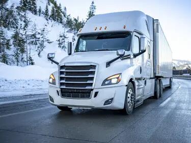 truck on road in winter
