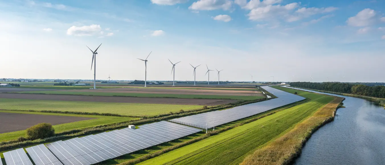Green field solar wind turbine