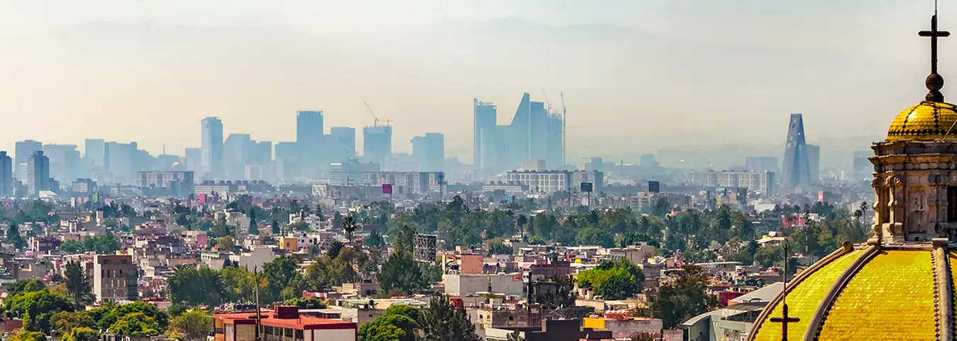 View of the city scape of Mexico City