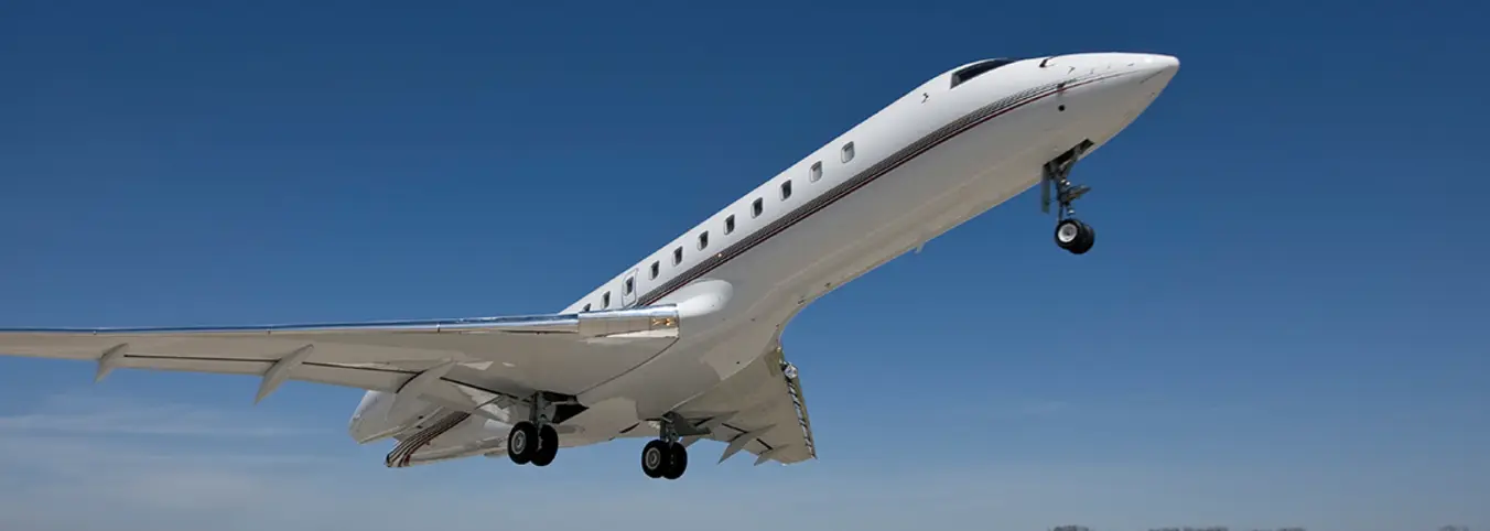 Business jet in the sky