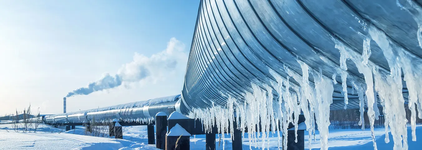 Conduites de gaz gelées