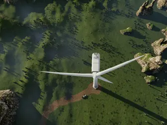 wind turbine overhead view