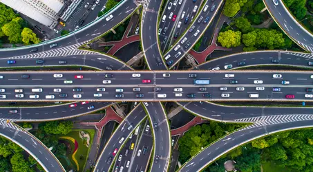Vehicles on expressway