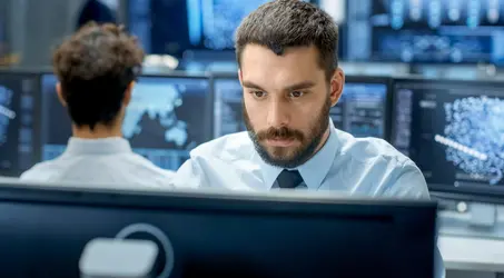 Businessman on computer