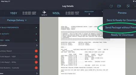 Send package without preview