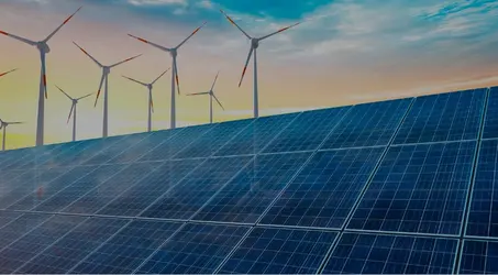solar panels and wind turbines