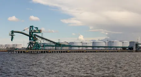 Ammonia storage tank on Marine port
