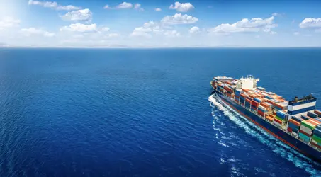 container ship sailing across open ocean