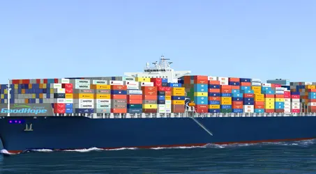 Shipping container, zoomed in