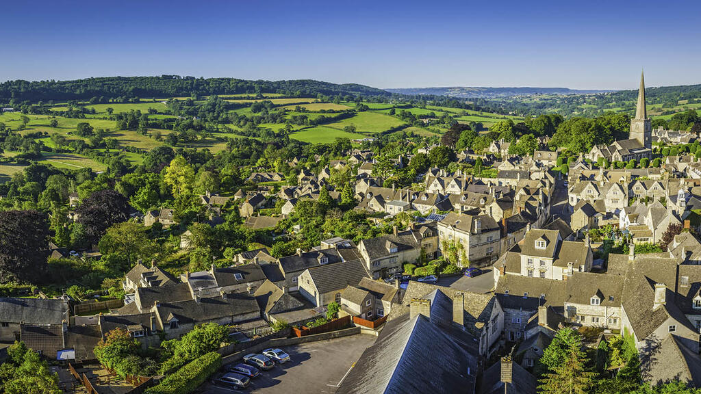 panoramic view of an english town 