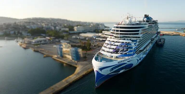 NCL cruise ship docked in Greece