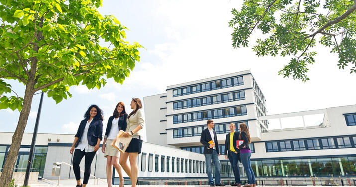 Students on college campus