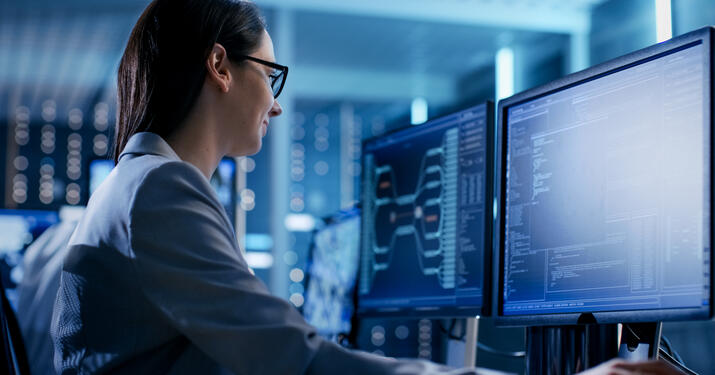 Person Trading on computer