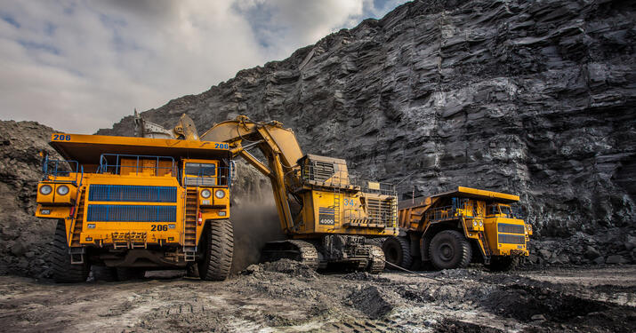 Coal production at one of the open fields