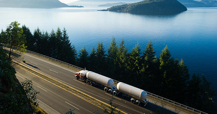 Truck on highway