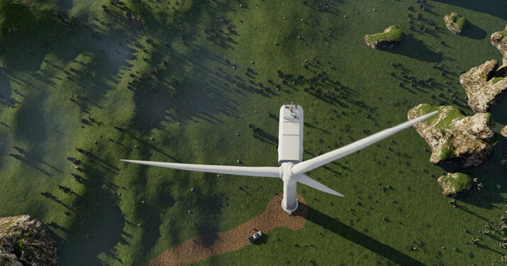 overhead view of windmill