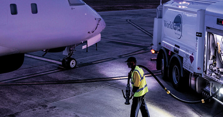 Person fueling aircraft in Australia