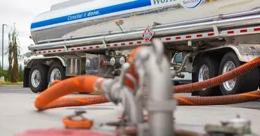 WFS truck pumping fuel into ground