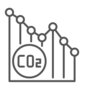 reducing impact graph icon