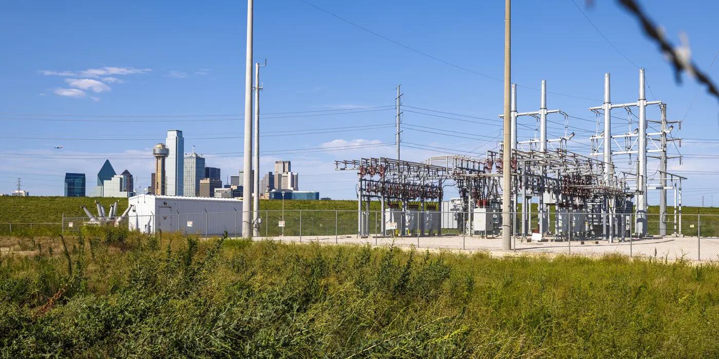 Power plant city background