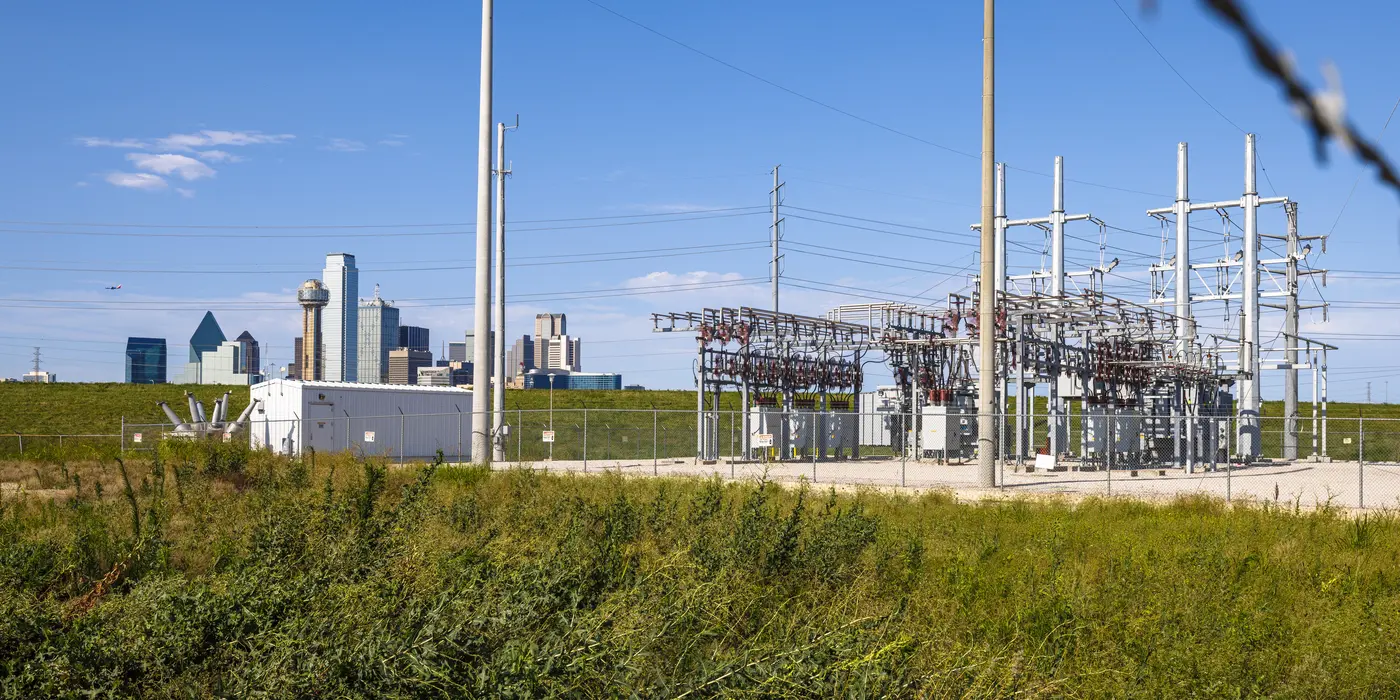Power plant city background