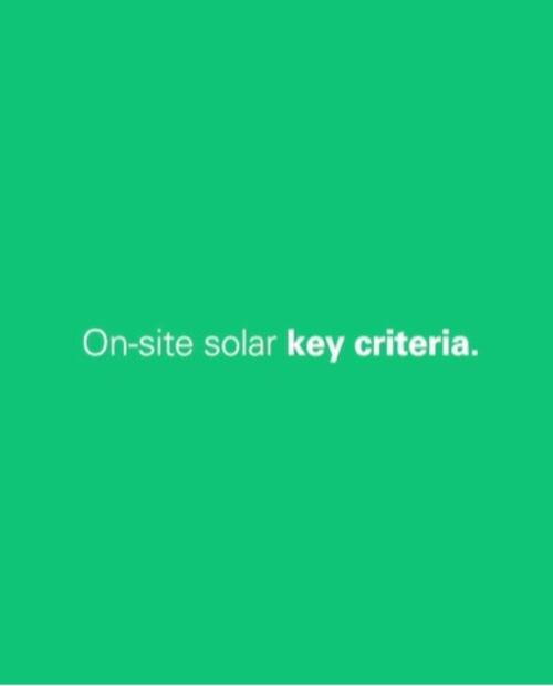 Criteria for US Onsite Solar
