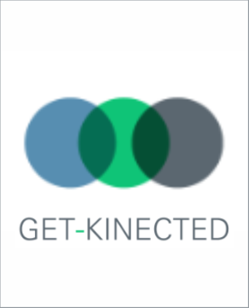 Overlapping blue, green, grey circles Get Kinected
